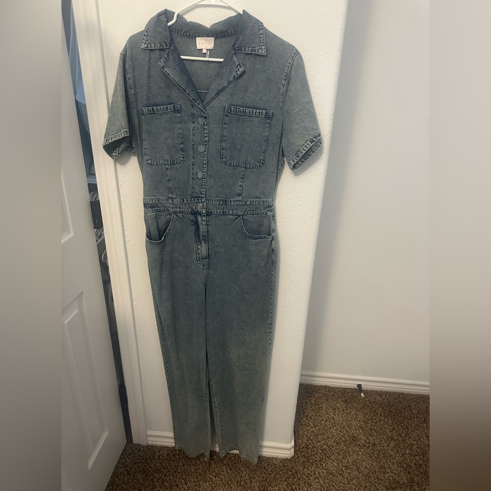Entro Light Blue Denim Romper